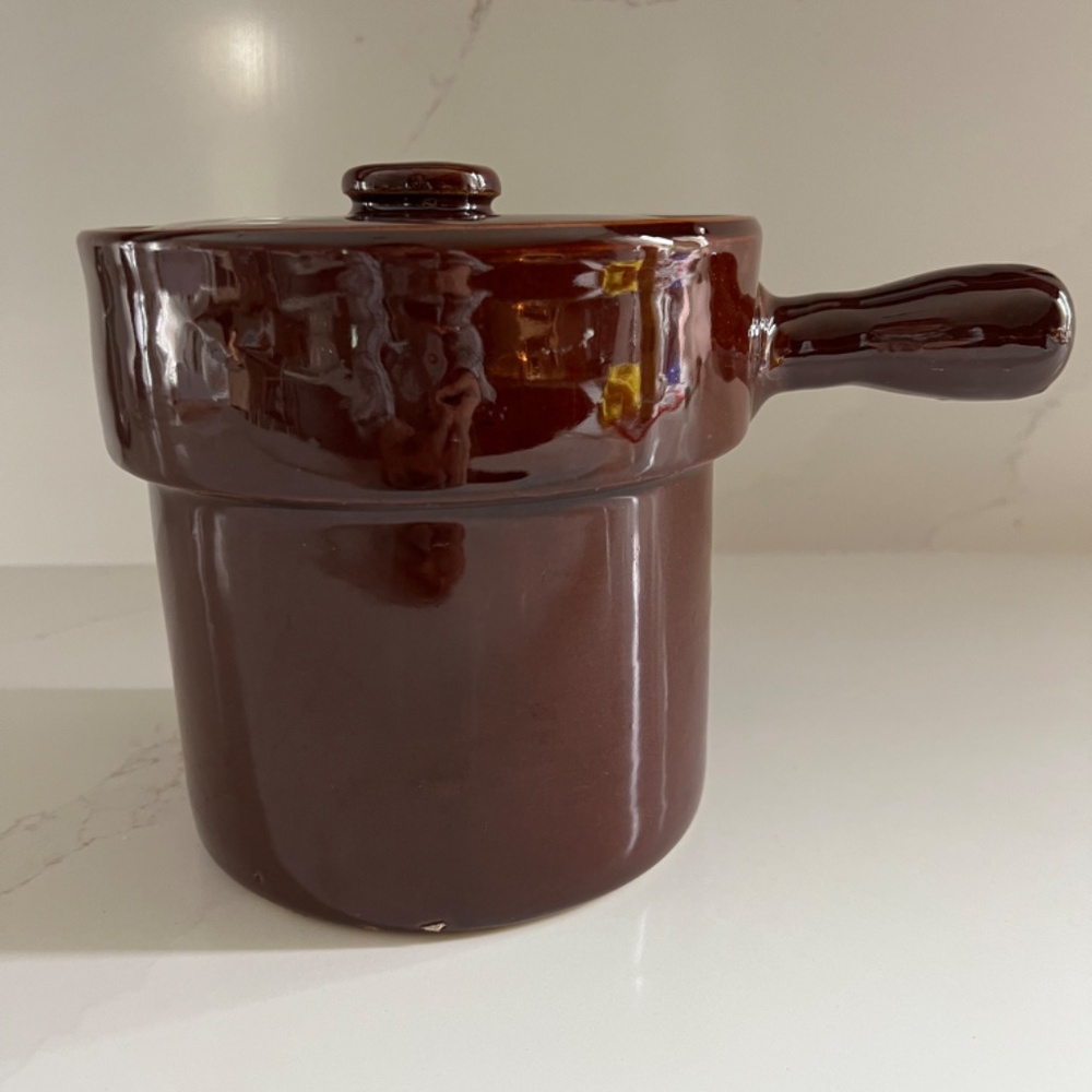 Retro Long Handle Pottery Crock